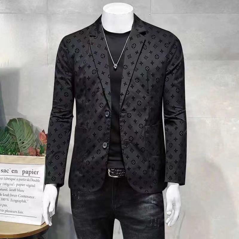 New suit jacket high-end flocking men's suit jacket