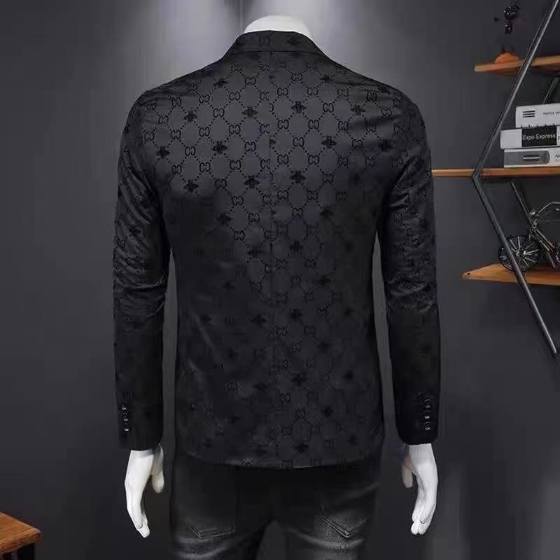 men's jacquard casual suit