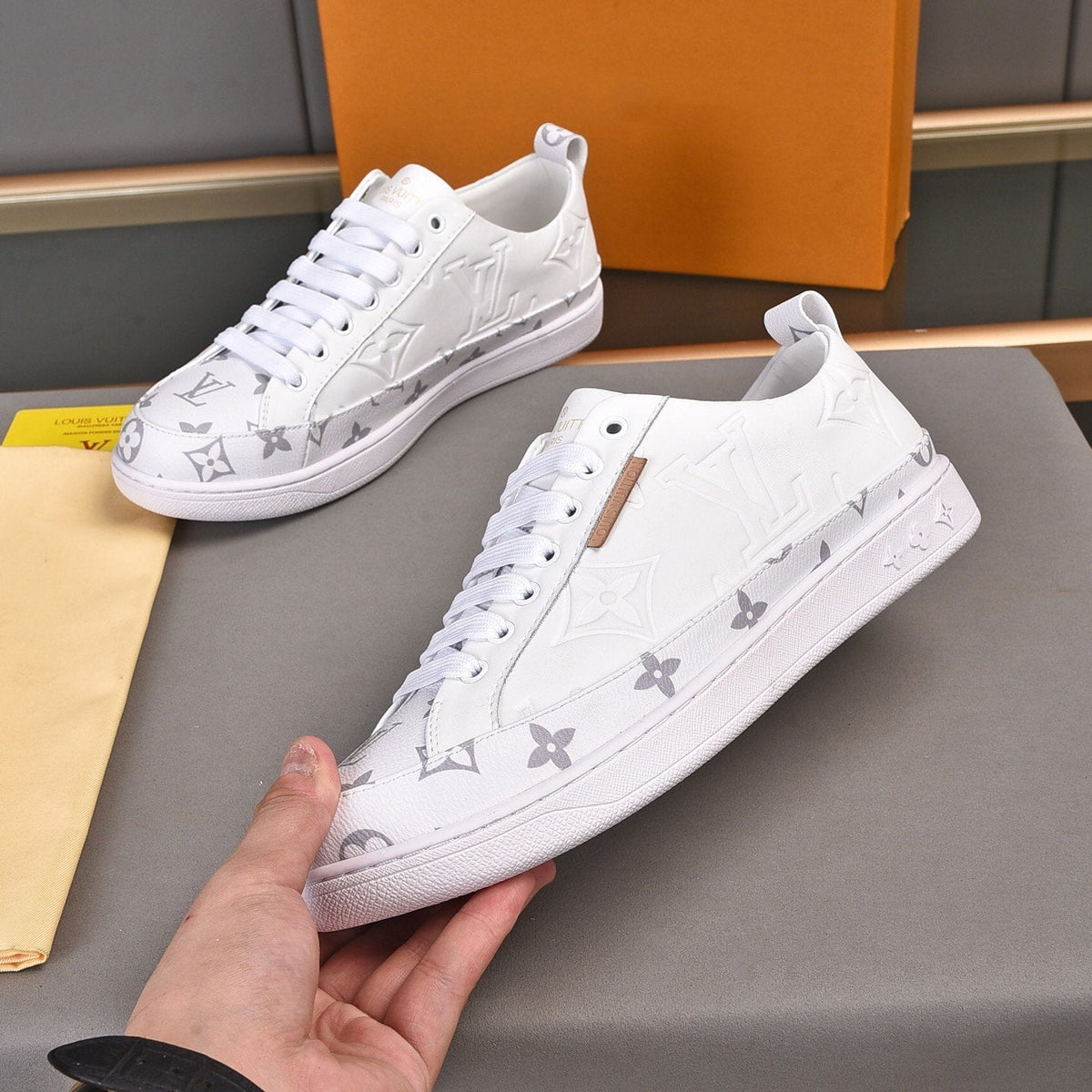 Luxury Pattern Two Tone Trendy Low-top Shoes