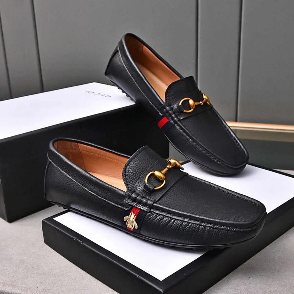 GG Men's Bee Loafer Black Cowhide 853336