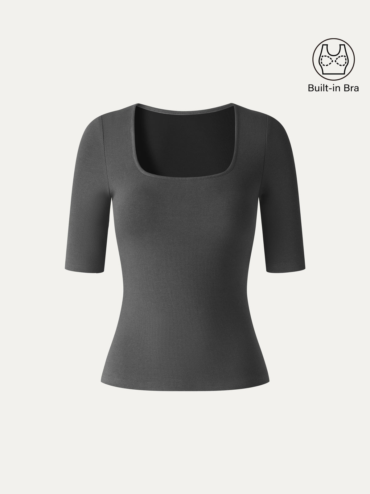 Eco-Mousse® Square Neck Elbow Sleeve Bra Top