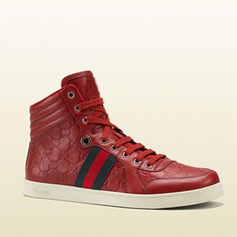 Men Street Fashion Leather high-top Shoes