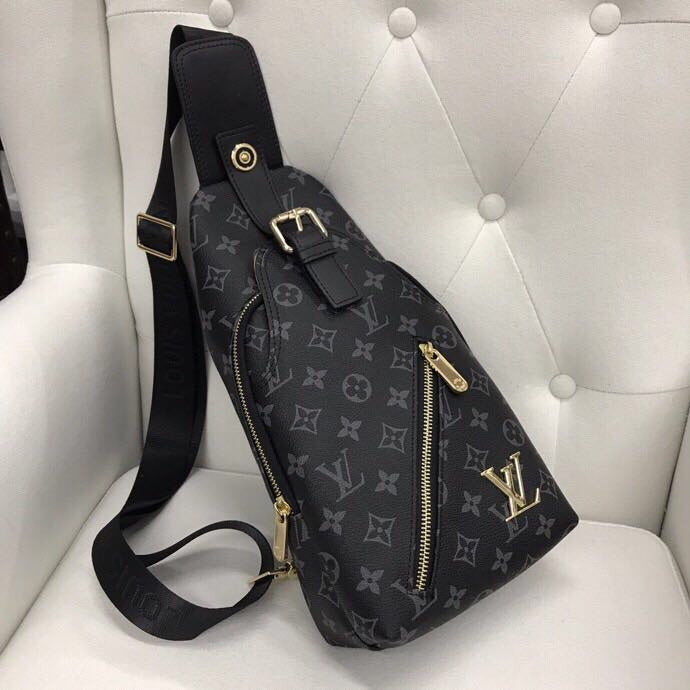 Classic Brown VL Print Backpack Chest Bag XC0423081604