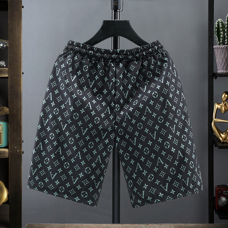 Men's Summer Casual Beach A Stars Prints Shorts
