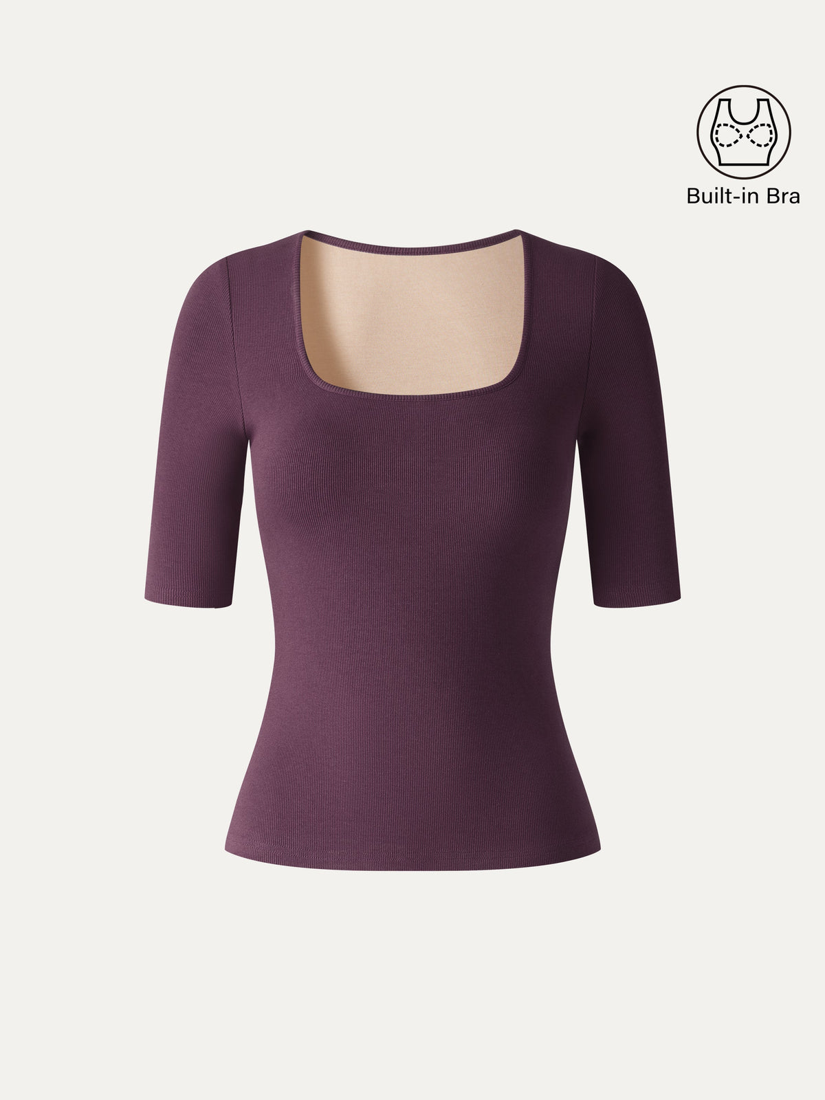 Eco-Mousse® Square Neck Elbow Sleeve Bra Top