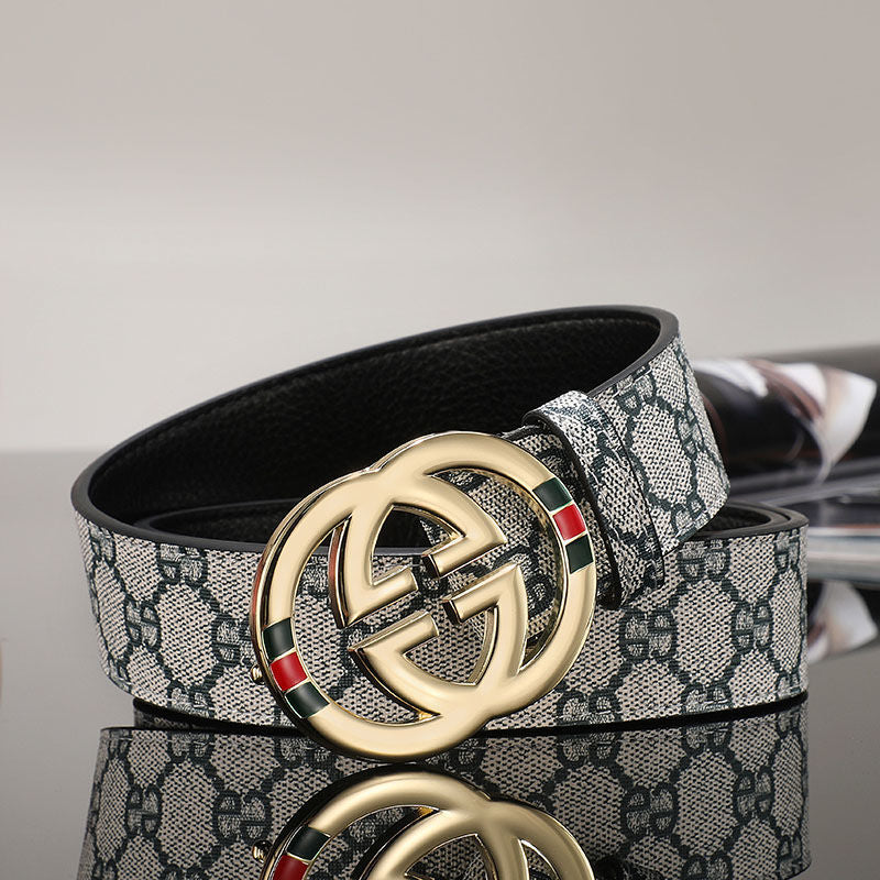 New belt men's smooth buckle casual all-match jeans belt