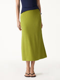 Eco-Mousse® Side-Slit A-Line Midi Skirt