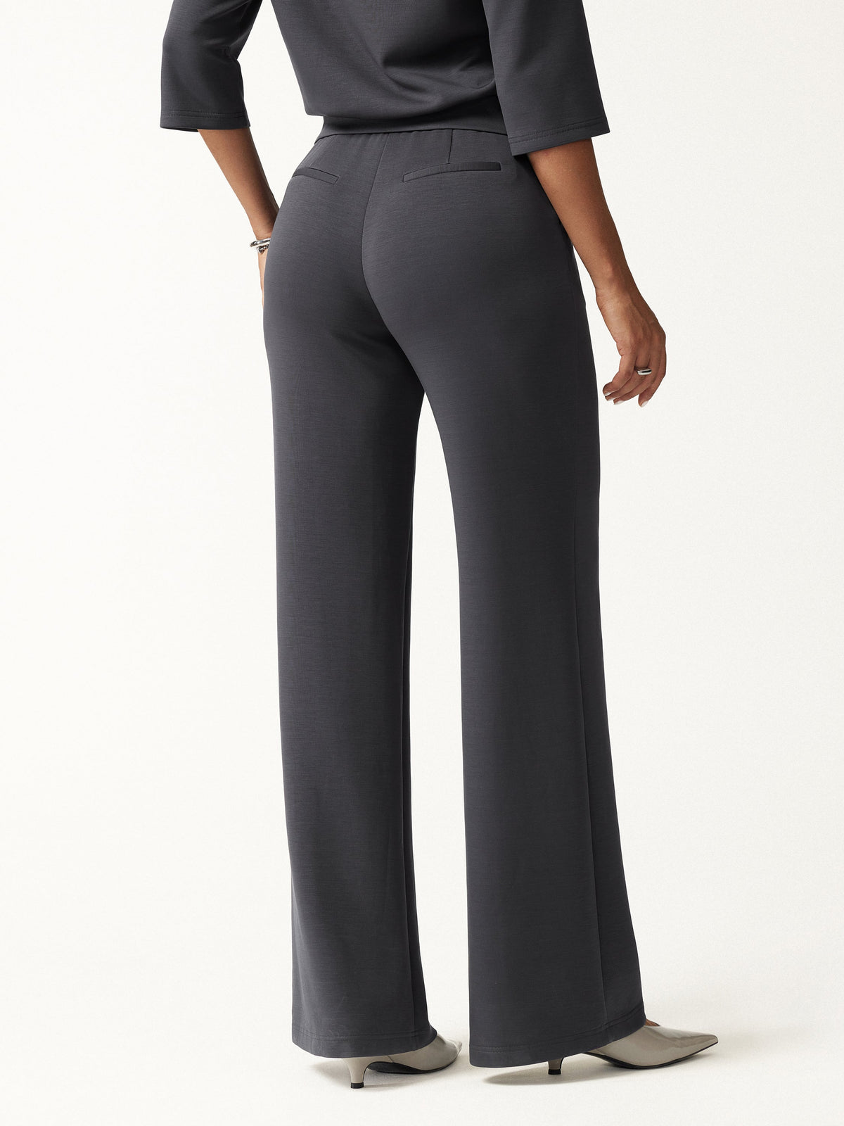 TravelEase Lyocell Spacer High-Rise Wide Leg Pants with Pockets