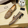 Fashion Lace-Up Presbyopia Brown Pattern Loafers