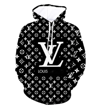 V Logo Loose printed hooded
