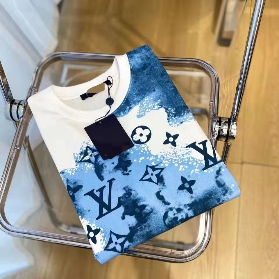 23 Summer new short-sleeved T-shirts all over the body with LOGO printing casual fashion all-match
