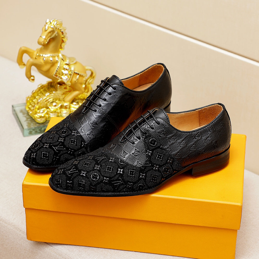 BLACK PATCHWORK COLOR NEW MEN'S LOAFERS