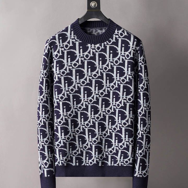Men's knitted alphabet floral bottoming shirt