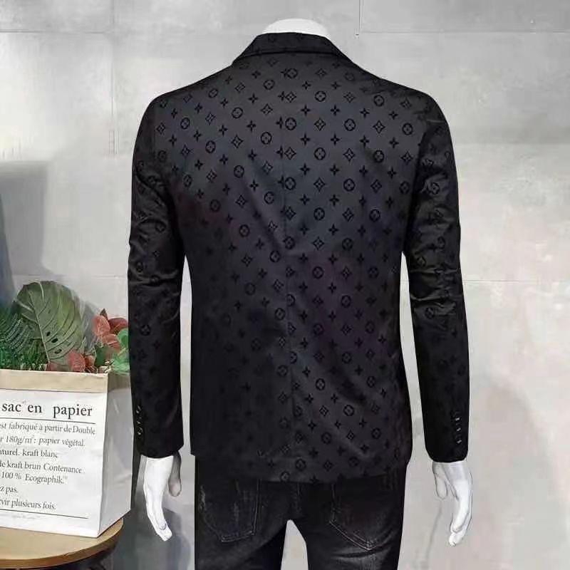 New suit jacket high-end flocking men's suit jacket