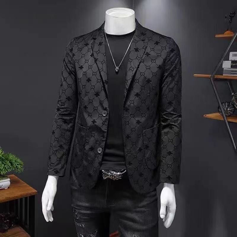 men's jacquard casual suit