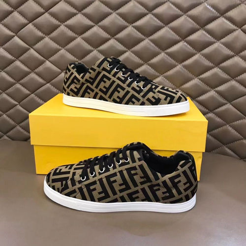 Brown Full F Logo Trendy Comfortable Men's and Women's Skateboard Shoes