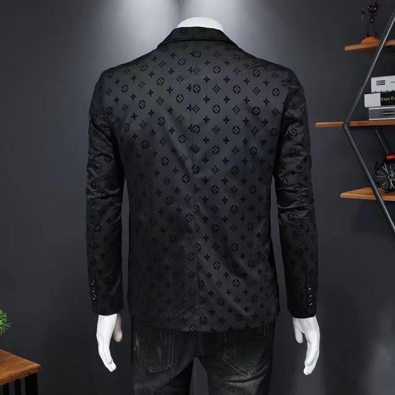 New suit jacket high-end flocking men's suit jacket