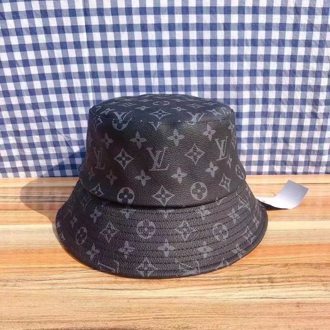 New leather classic fisherman hat British retro Korean fashion all-match basin hat for men and women with the same style big head circumference