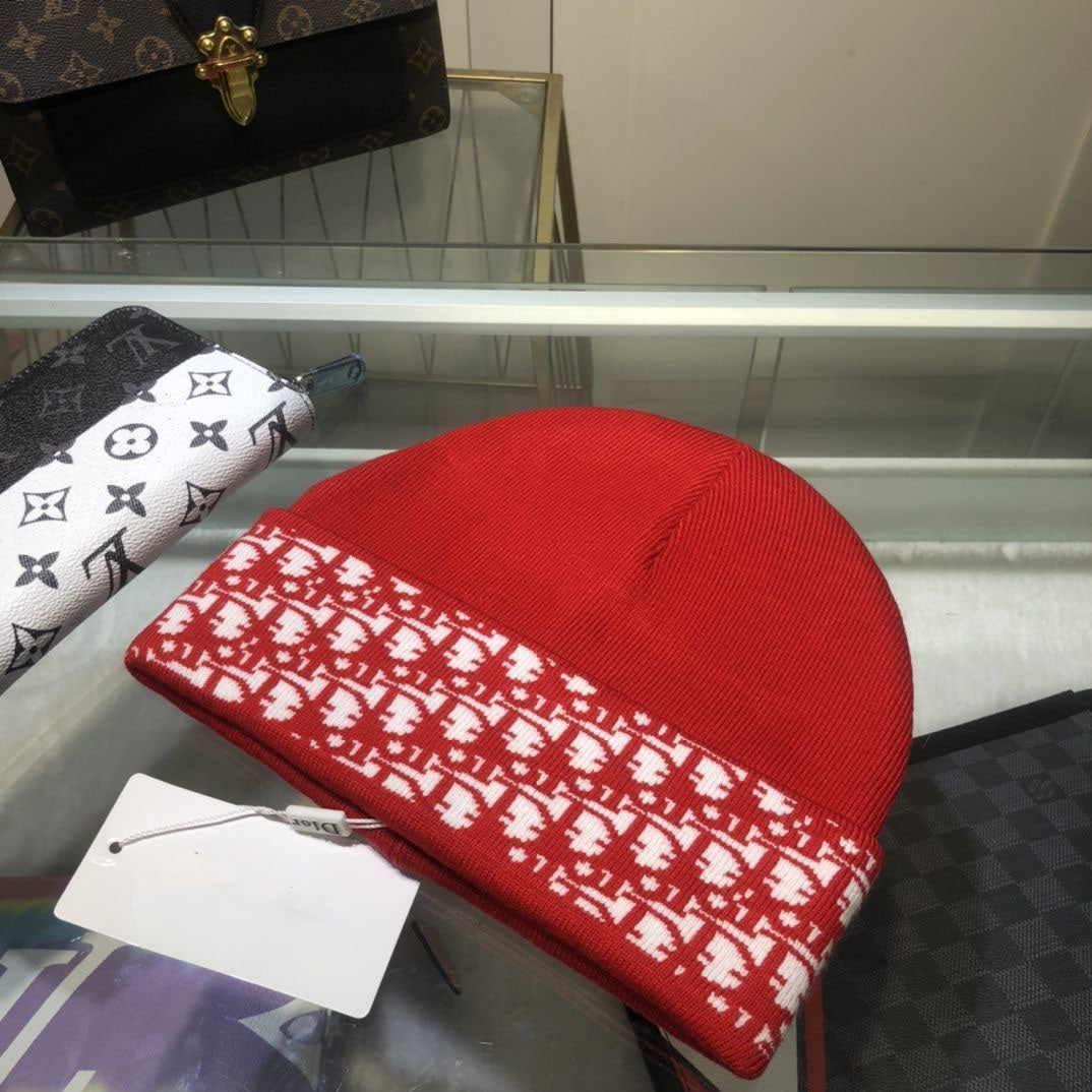 Hat men's autumn and winter knitted hat line cotton hat cold-proof wool hat cycling winter hat men