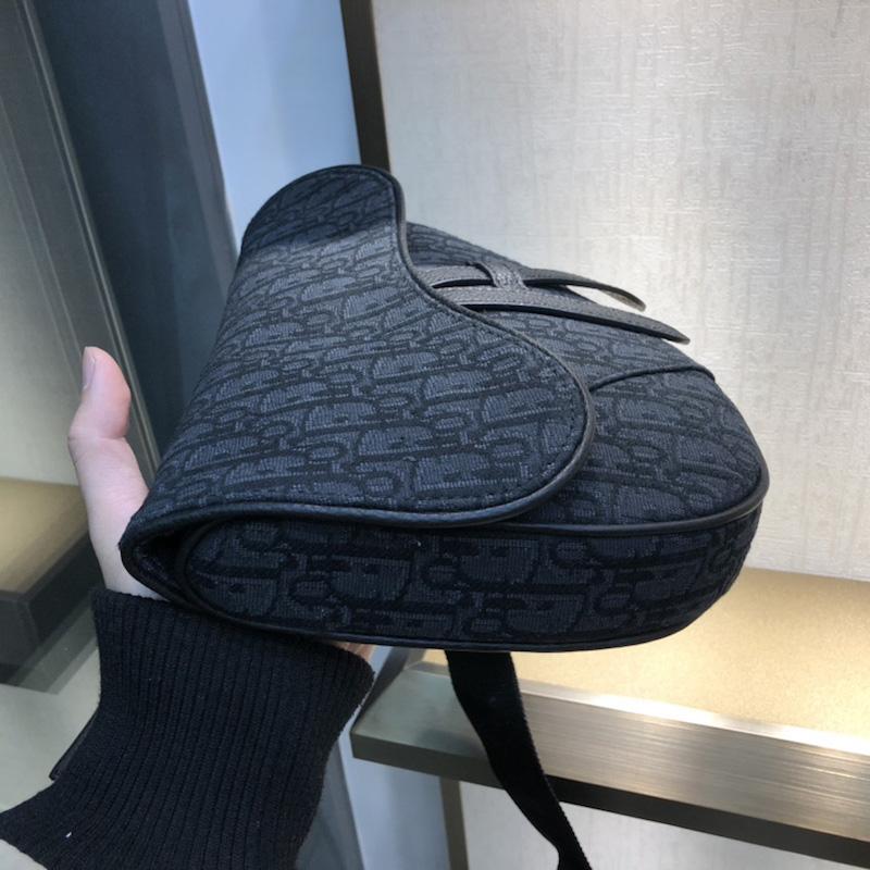Saddle Bag Beige and Black Oblique Jacquard