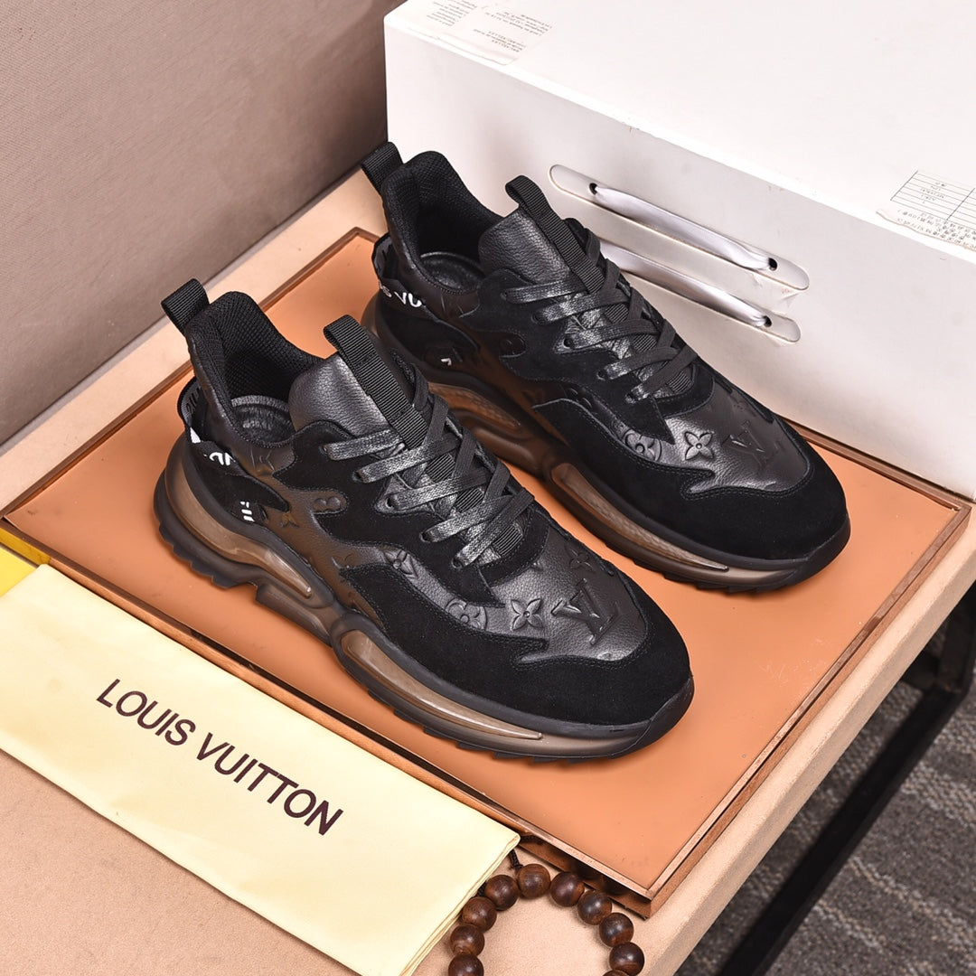 Black Color Block Cushion Sole Sneakers