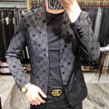 men's jacquard casual suit