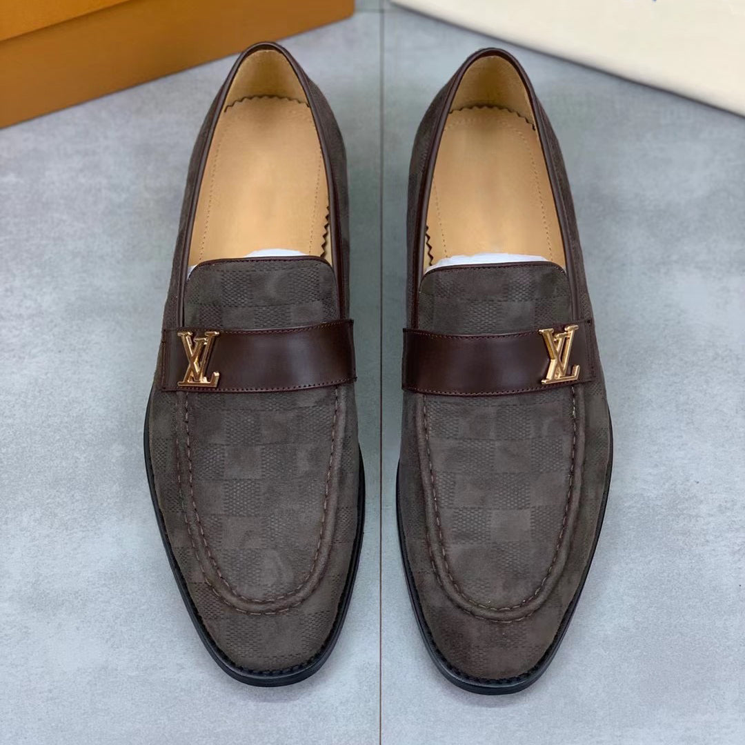 High-end handmade luxury logo men's classic leather shoes
