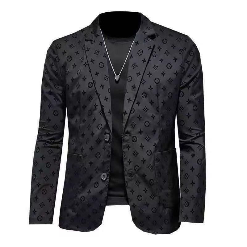 New suit jacket high-end flocking men's suit jacket