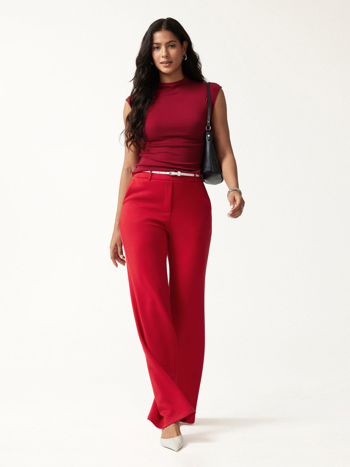 Lyocell-Wool Mock Neck Top
